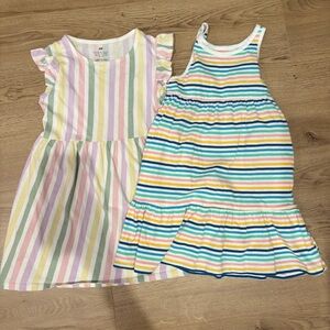 H&M & Old Navy Girl’s Dresses Pastel and Bright Striped Bundle 6-7